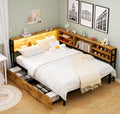 Brown LED Charging Corner Full Bed