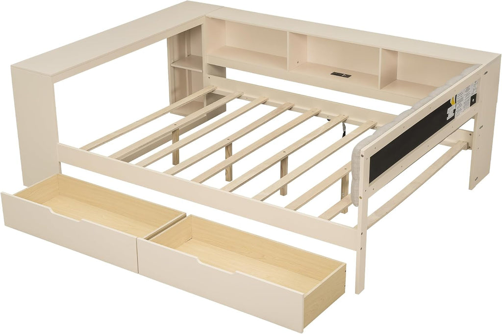 Cream Charging Corner Full Daybed