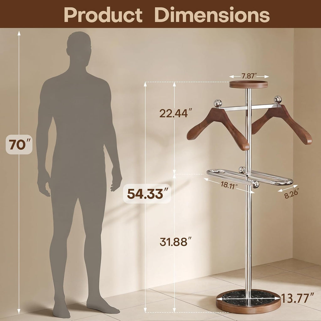 Marble Base Steel Suit Valet Stand