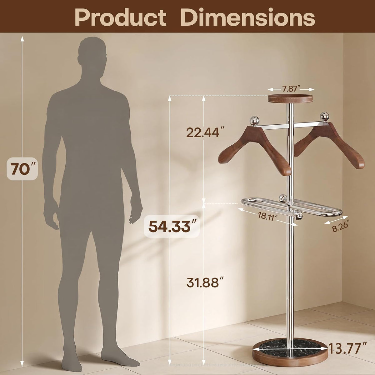 Marble Base Steel Suit Valet Stand