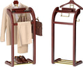 Reddish Wood Multi-Function Valet Stand