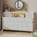 White 14-Drawer TV Dresser Cabinet