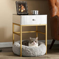 Gold Glass Crystal Drawer Nightstand
