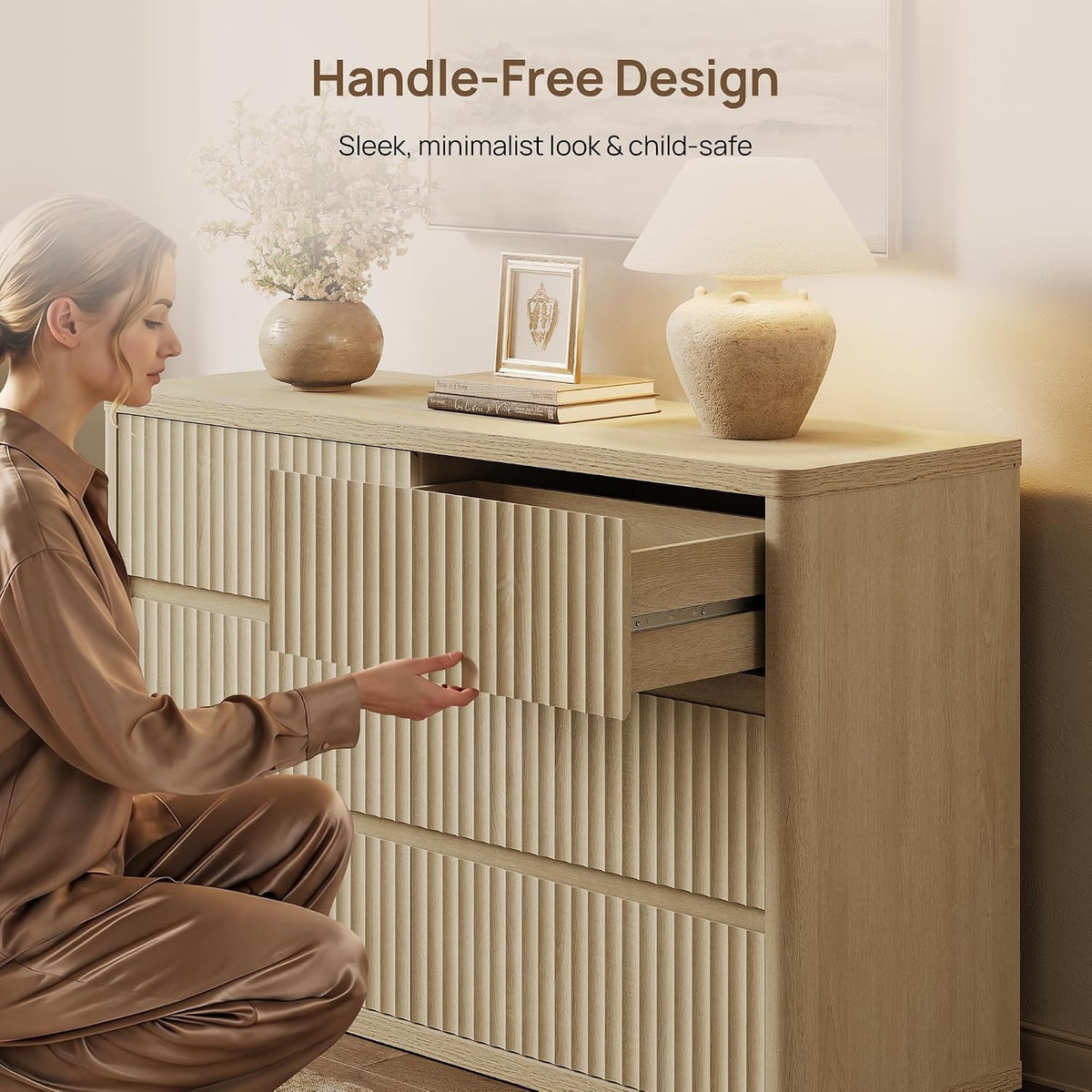 Coastal Oak 12-Drawer Dresser Cabinet