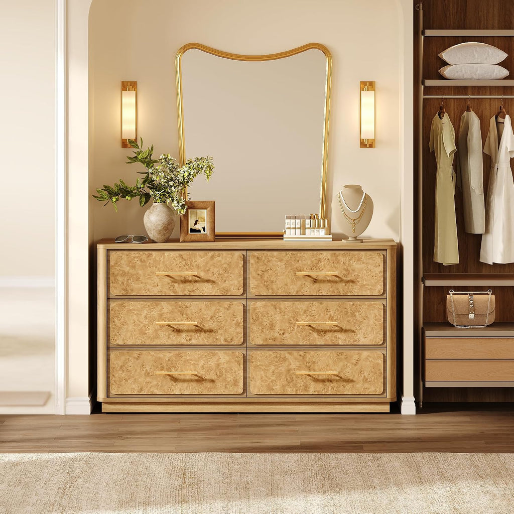 Burl Wide Horizontal Clothes Dresser