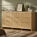Oak Fluted 9-Drawer Dresser Stand